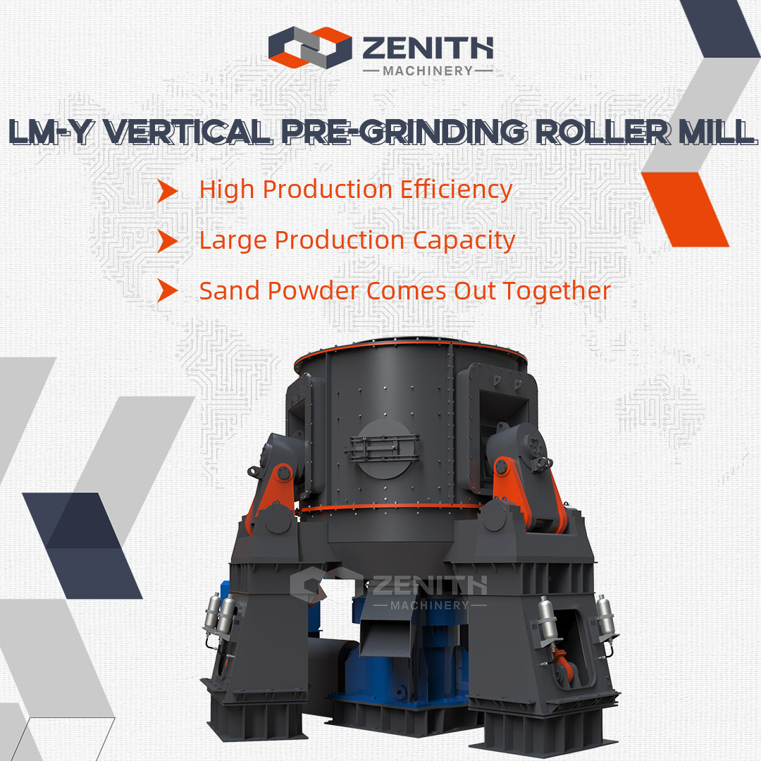 Close-up of an LM Vertical Grinding Mill in operation, showing its sleek, sealed design and control panel.